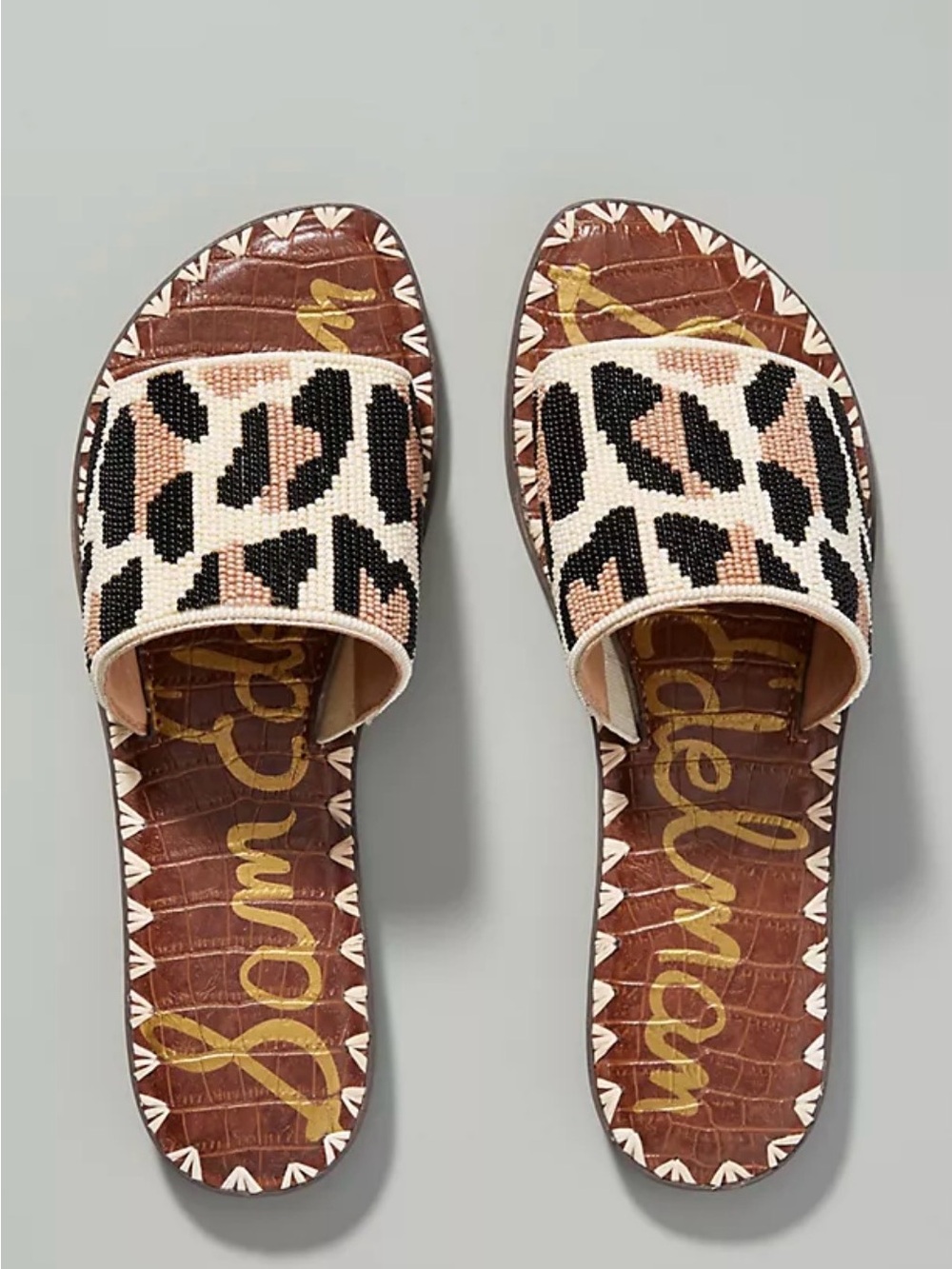 NWT Sam Edelman Gunner Leopard Beaded Slide Sandals in Size 6.5 - Picture 2 of 8